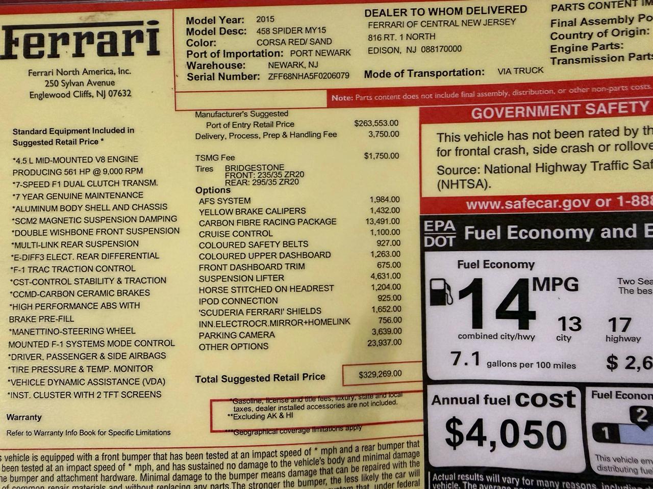 Ferrari 458 Italia 2dr Conv 2015