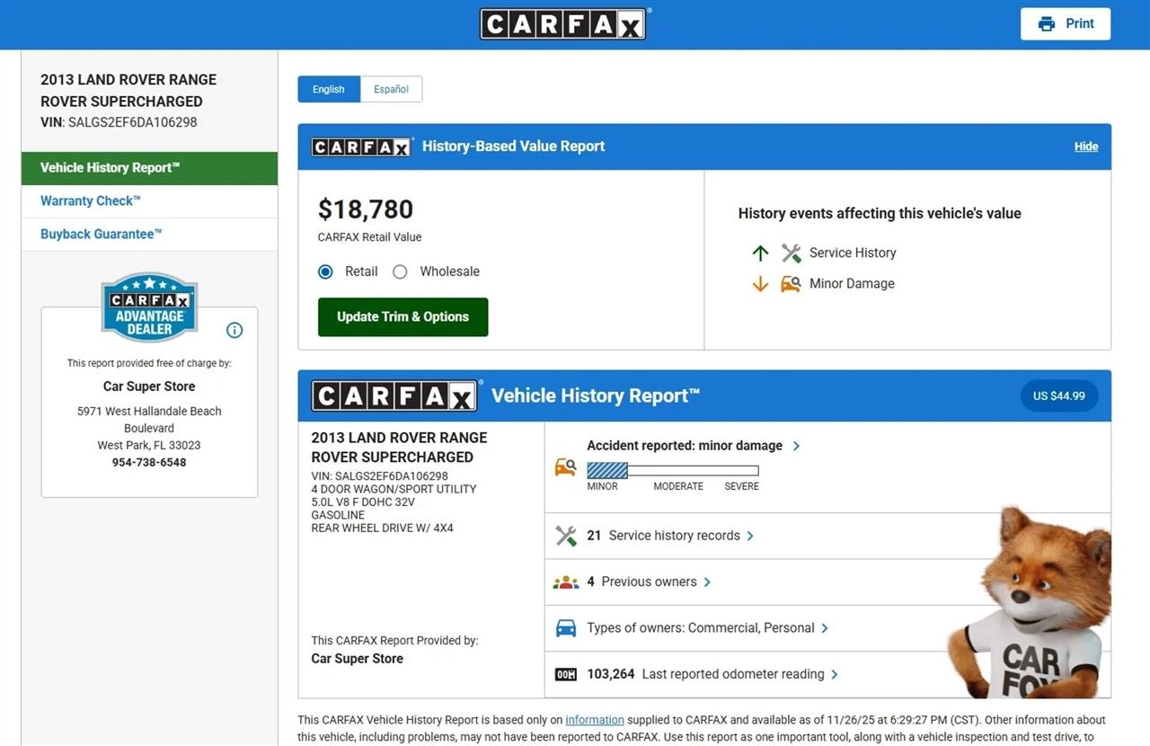 Land Rover Range Rover  2013