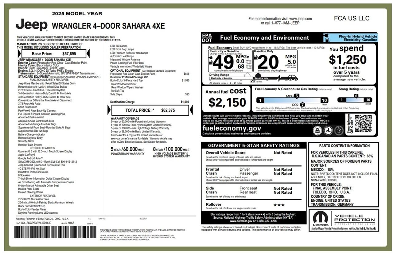 Jeep Wrangler 4xe  2025