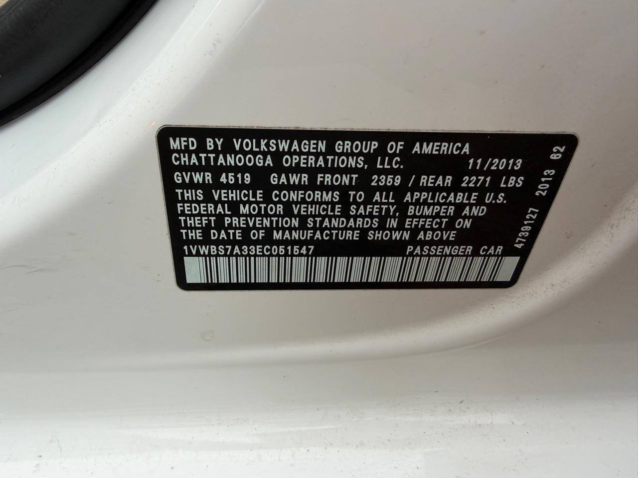 Volkswagen Passat SE 2014