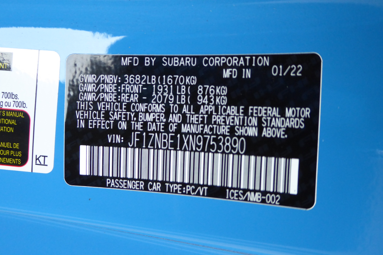 Toyota GR86 Premium Manual (Natl) 2022