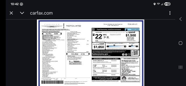 Chrysler Pacifica Limited 2018
