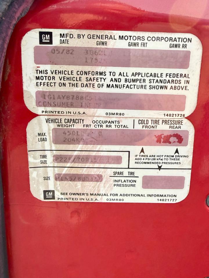 Chevrolet Corvette Coupe 1982