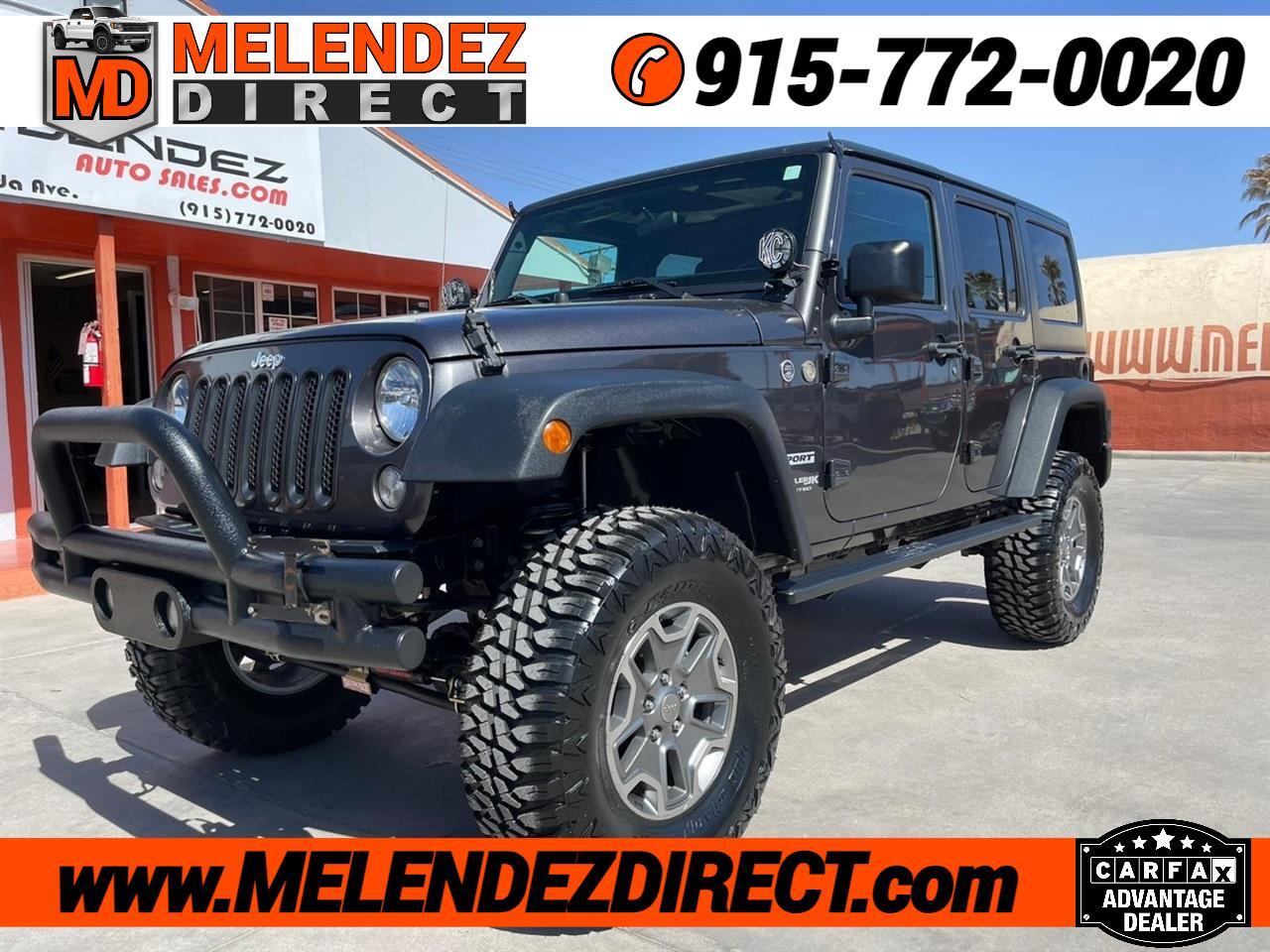 Used 2018 Jeep Wrangler JK Unlimited Sport 4x4 for Sale in El Paso TX 79915  Melendez Auto Sales Inc