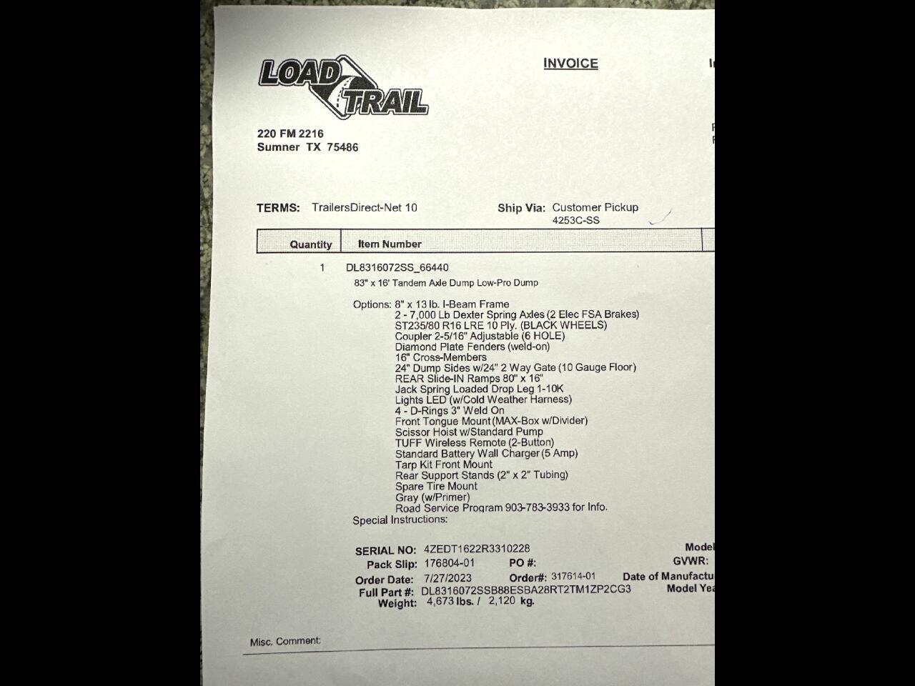 Load Trail Dump  2024