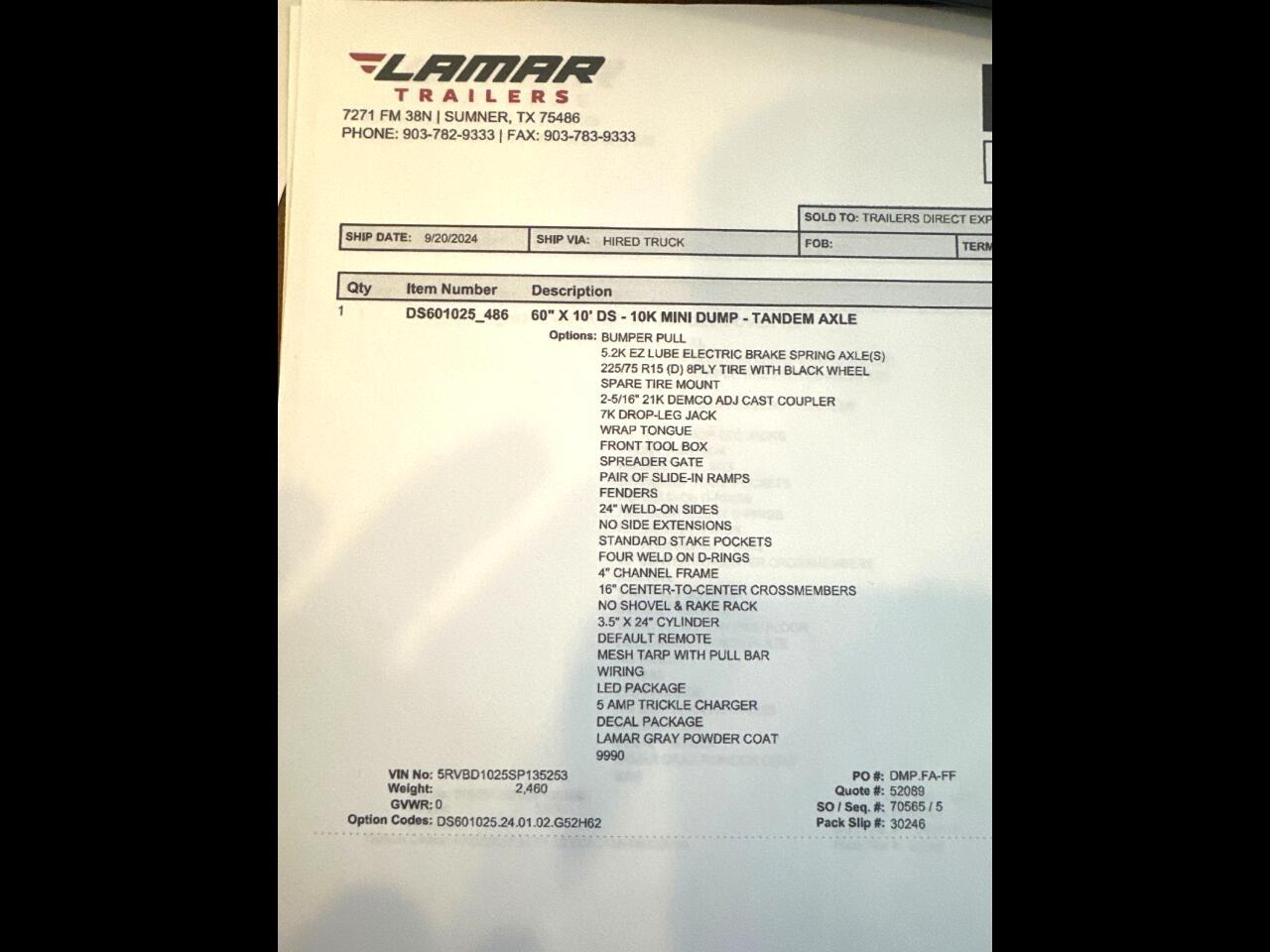 Lamar 10 Foot Dump  2025