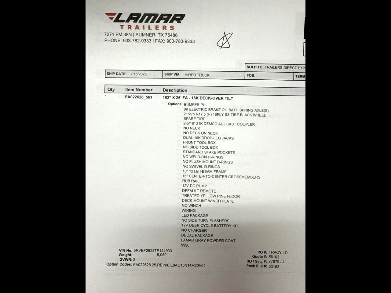 Lamar Equipment Trailer  2026 Lamar Equipment Trailer  2026