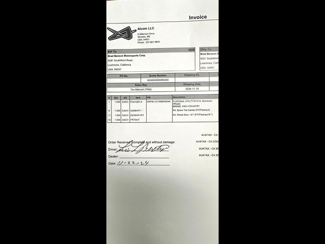 Alcom 6.5x14 All Aluminum Single Axle Utility   2025