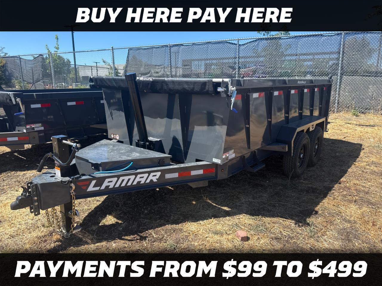2027 Lamar 14 Foot Dump NEW 14 FOOT 3 FOOT SIDES 14K GVWR TELESCOPIC RAMPS