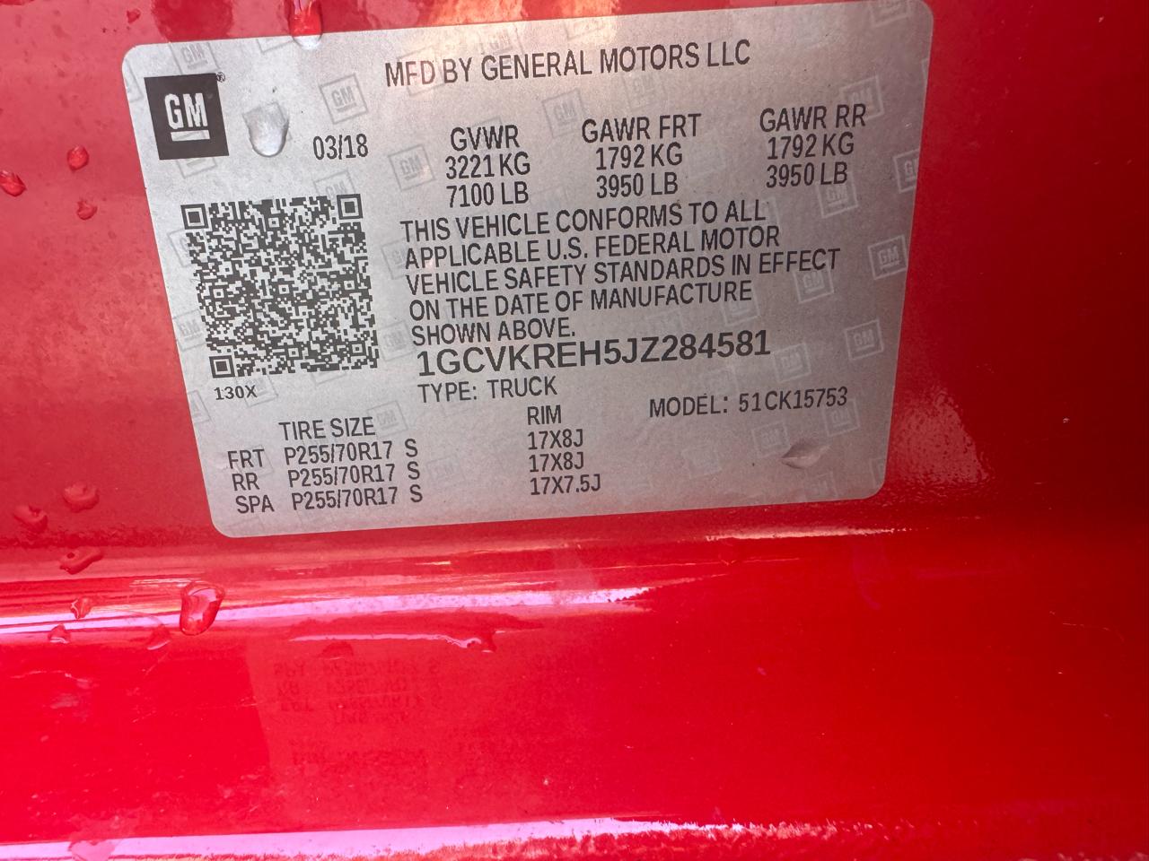 Chevrolet Silverado 1500 4WD Double Cab 143.5" LT w/1LT 2018