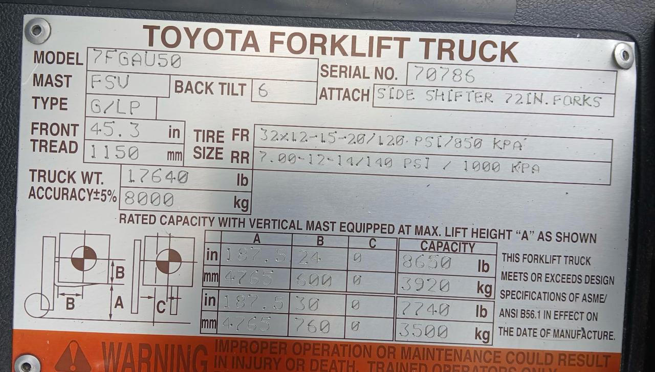 Toyota Forklift  2011