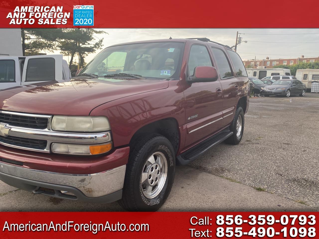 Used 2002 Chevrolet Tahoe 4dr 1500 4WD LT for Sale in Delran NJ 08075