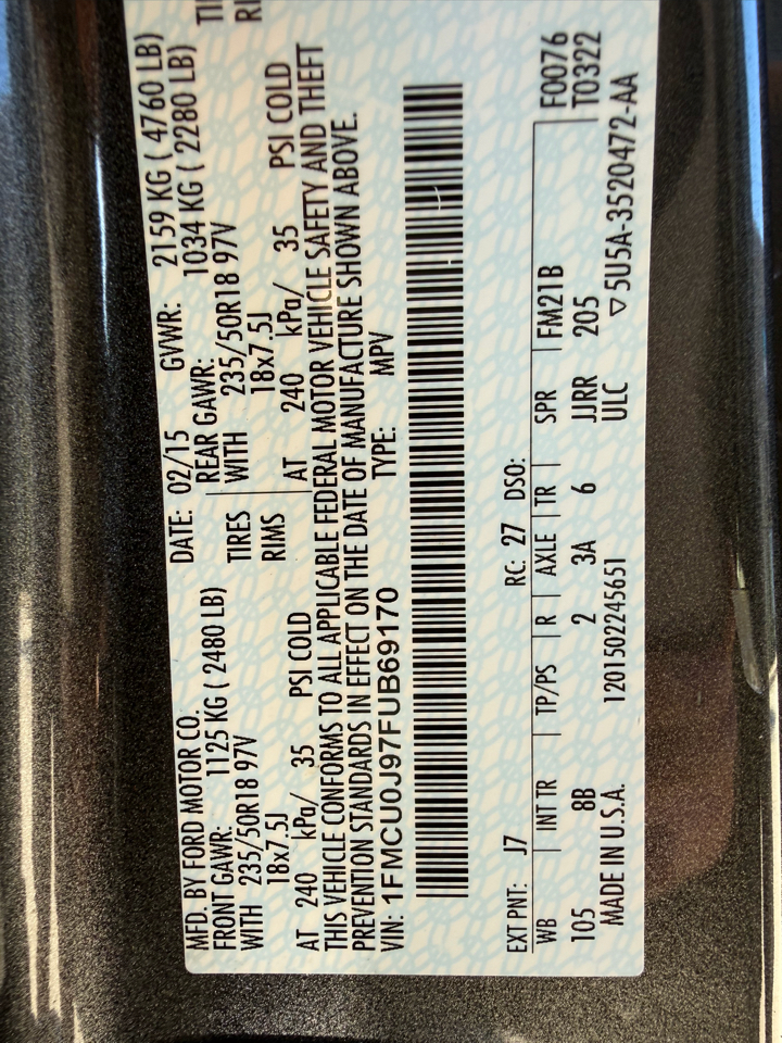 Ford Escape FWD 4dr Titanium 2015 Ford Escape FWD 4dr Titanium 2015