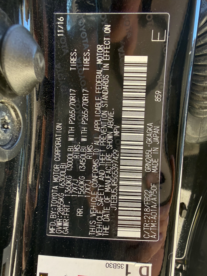 Toyota 4Runner 4WD 4dr V6 Trail Premium (Natl) 2016 Toyota 4Runner 4WD 4dr V6 Trail Premium (Natl) 2016