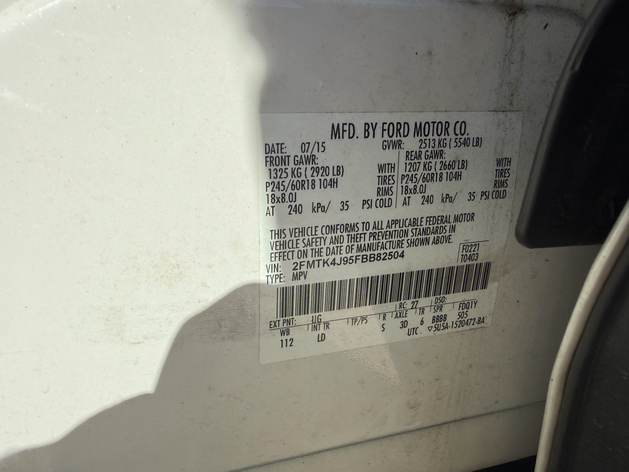 Ford Edge 4dr SEL AWD 2015 Ford Edge 4dr SEL AWD 2015