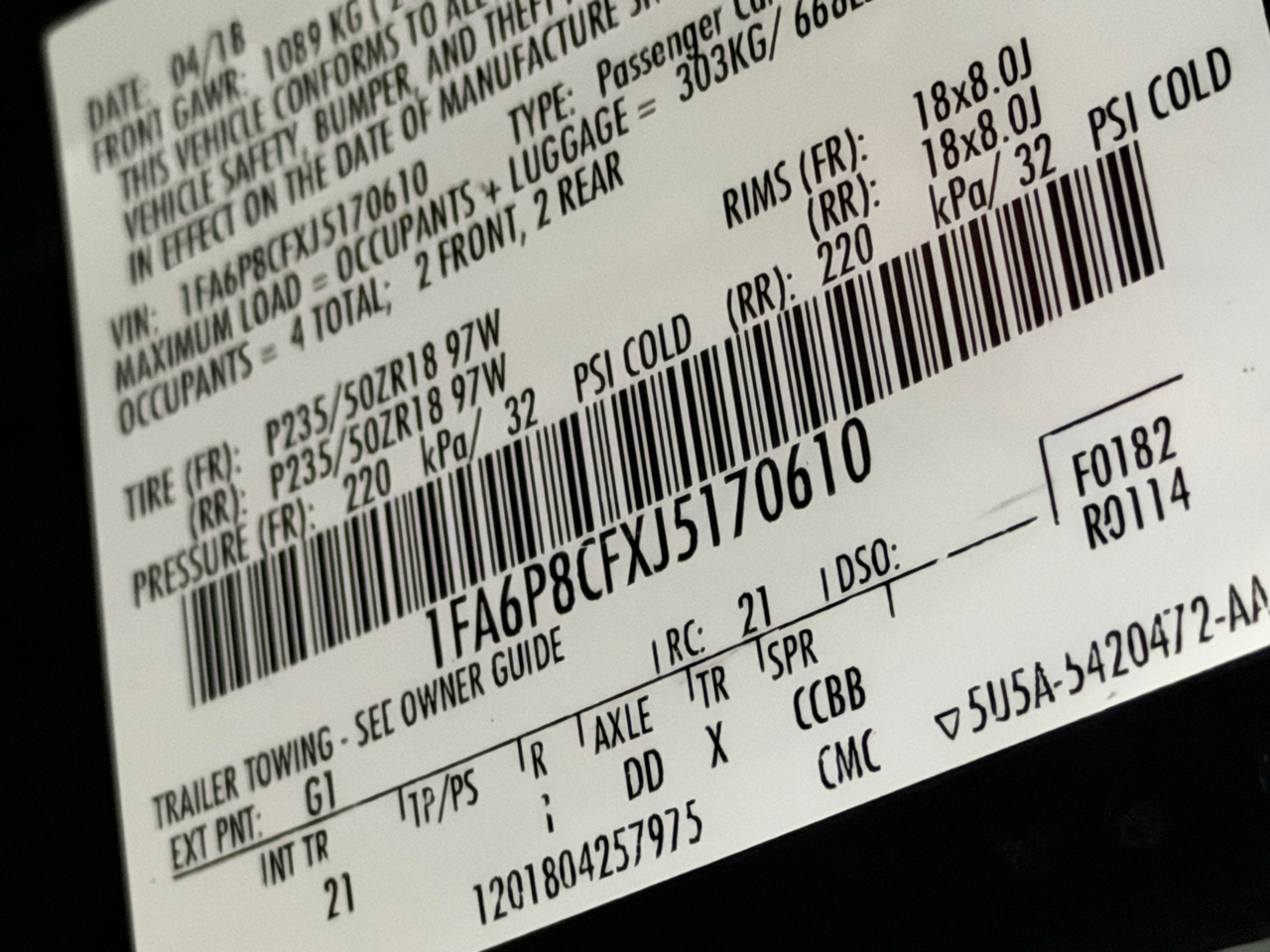 Ford Mustang GT Fastback 2018