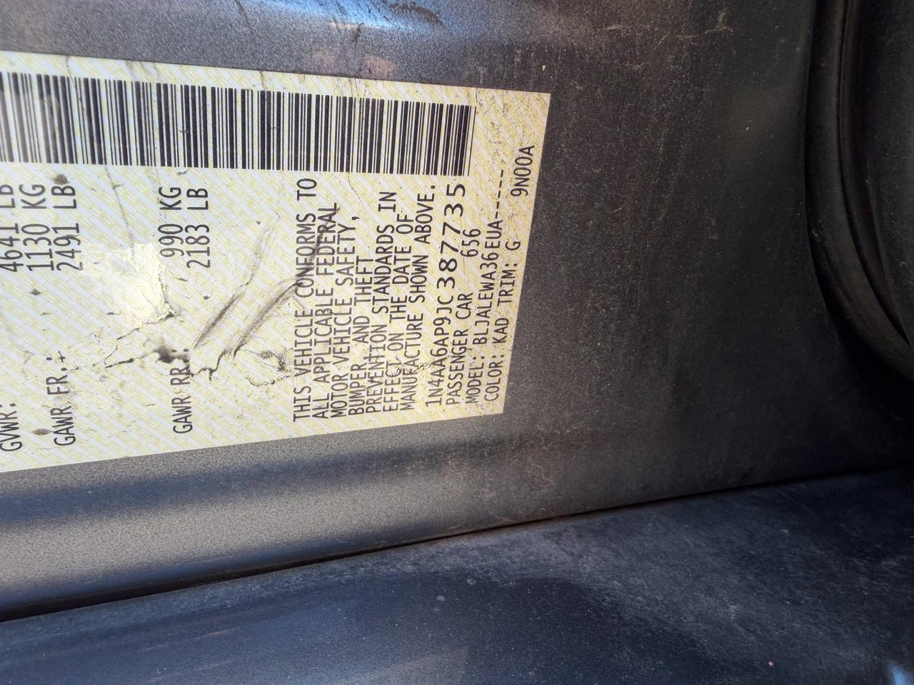 Nissan Maxima SL 3.5L 2018