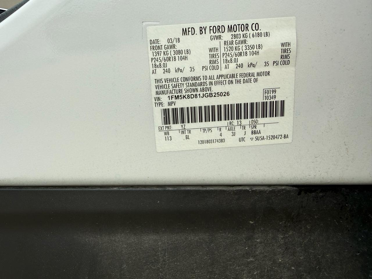 Ford Explorer XLT 4WD 2018