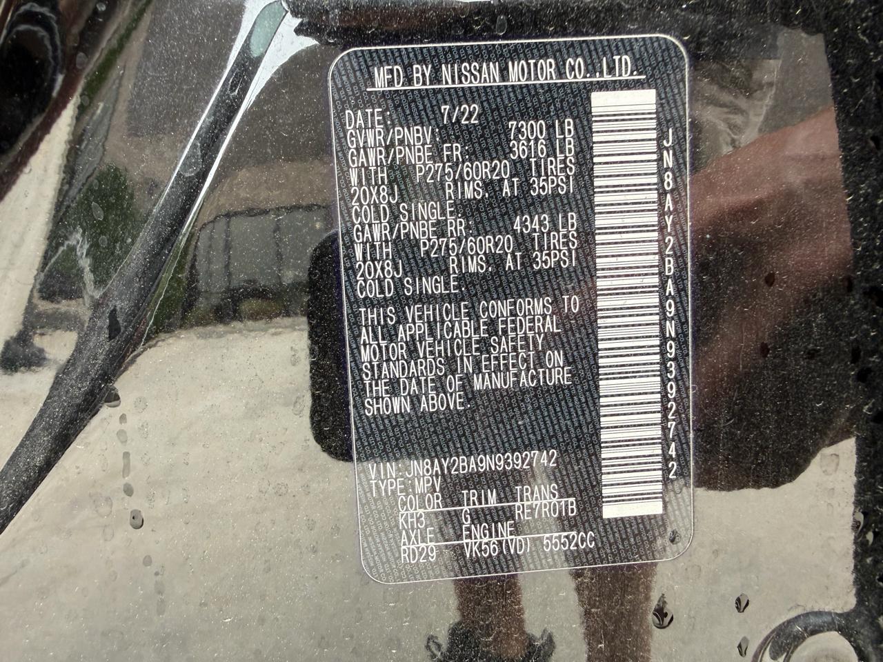 Nissan Armada 4x2 SL 2022