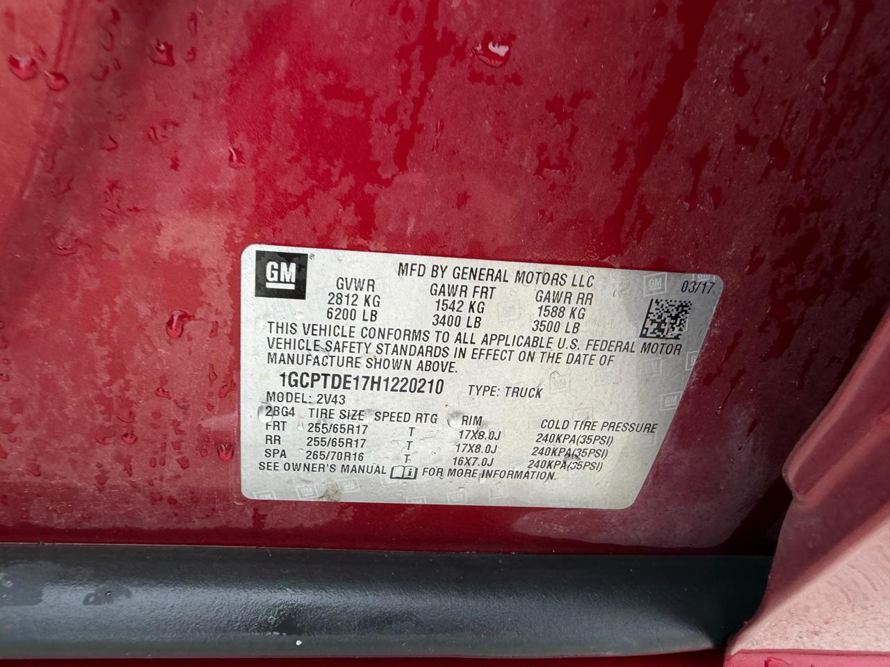 Chevrolet Colorado 4WD Crew Cab 140.5" Z71 2017