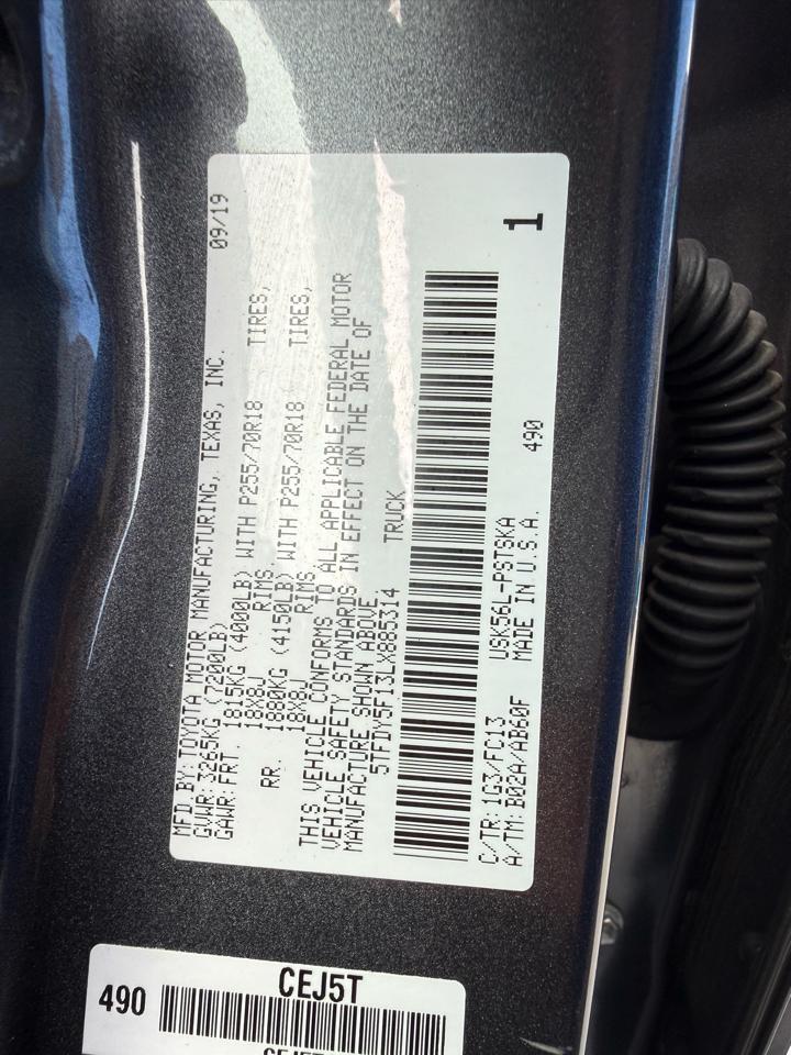 Toyota Tundra 4WD SR5 CrewMax 5.5' Bed 5.7L (Natl) 2020