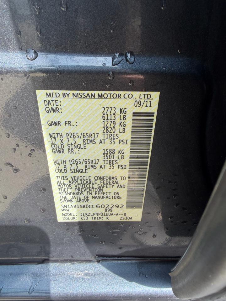 Nissan Pathfinder 4WD 4dr V6 SE 2012