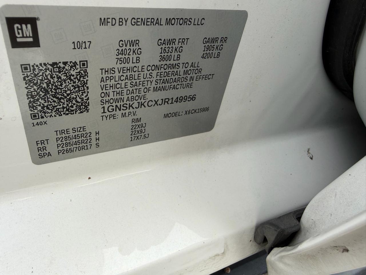 Chevrolet Suburban 4WD 4dr 1500 Premier 2018