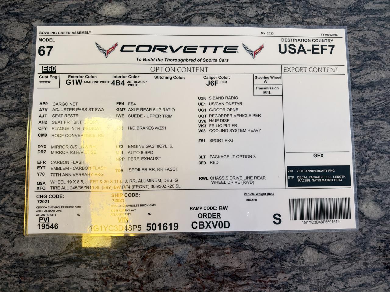 Chevrolet Corvette 2dr Stingray Conv w/3LT 2023