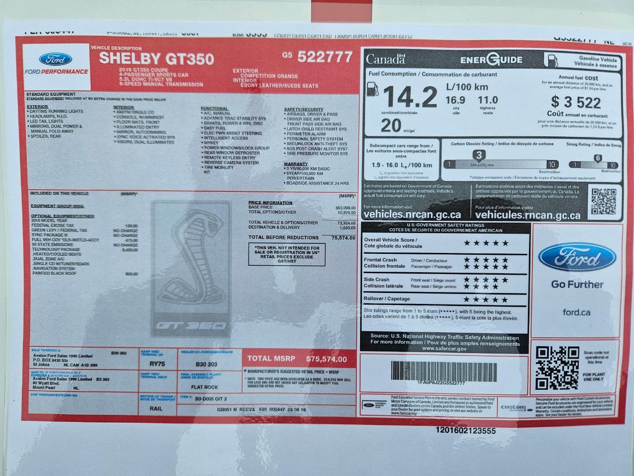 Ford Mustang Shelby GT 350 2016