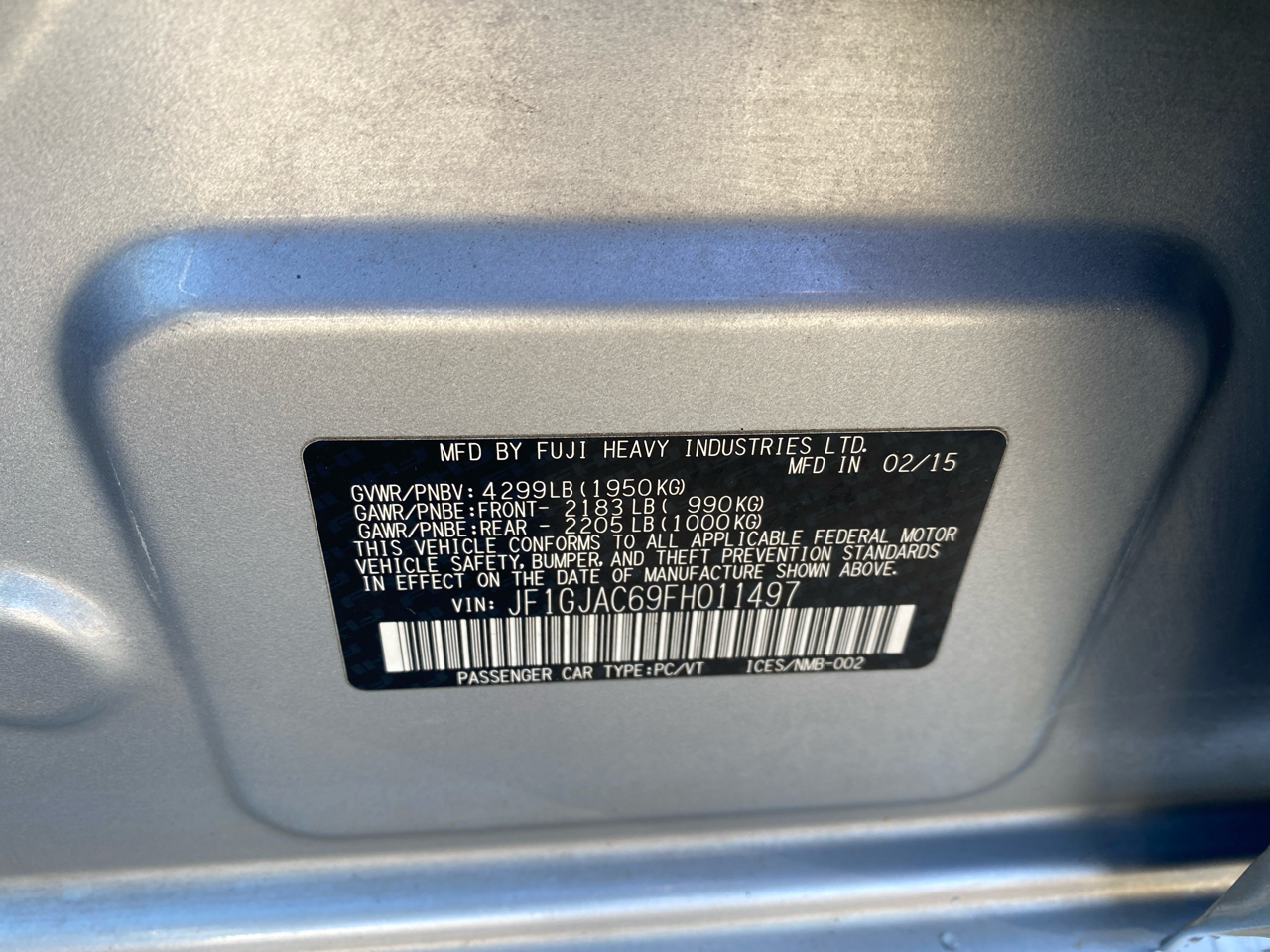 Subaru Impreza 2.0i Premium PZEV 4-Door 2015 Subaru Impreza 2.0i Premium PZEV 4-Door 2015