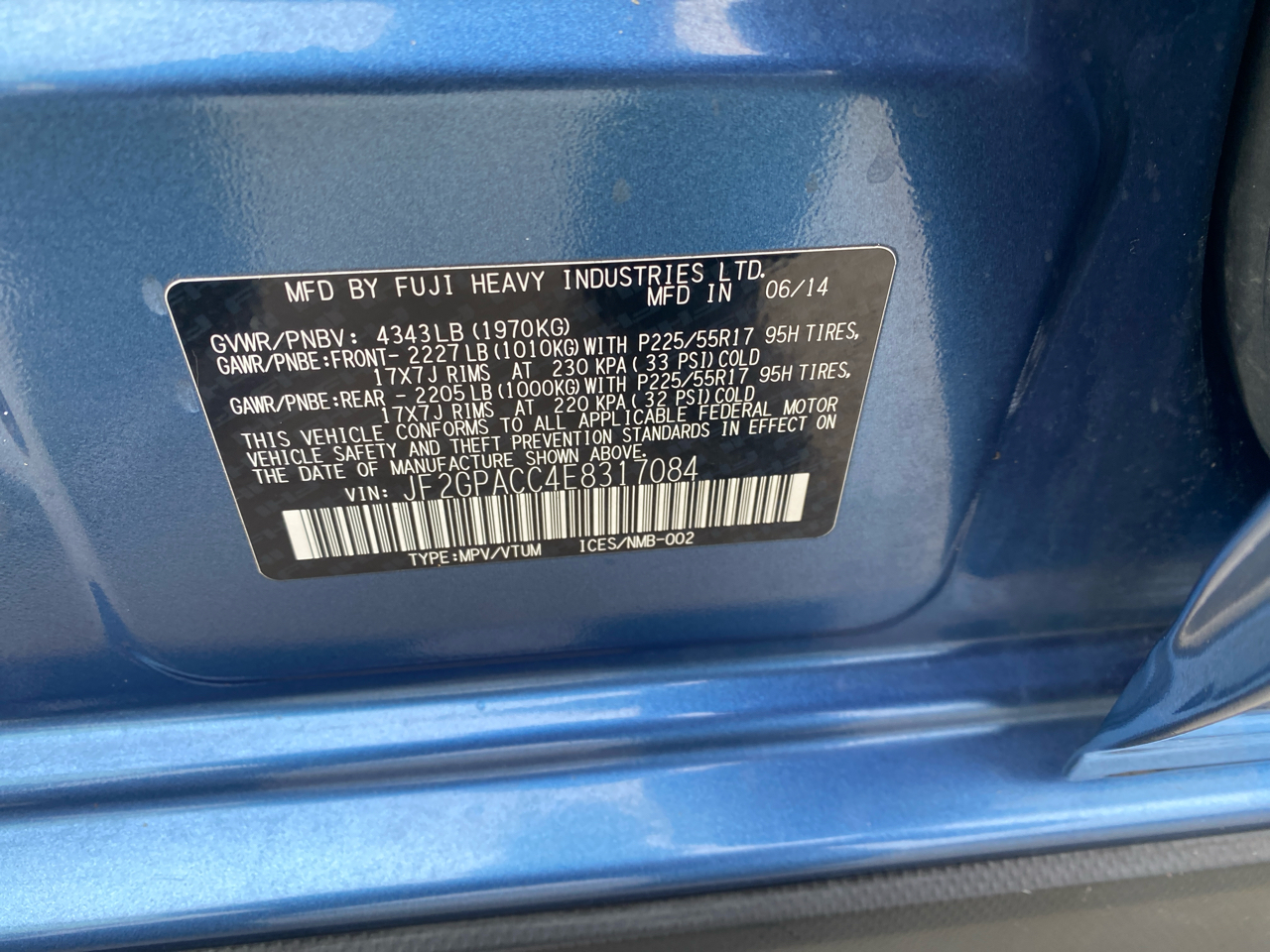 Subaru XV Crosstrek 2.0 Limited 2014