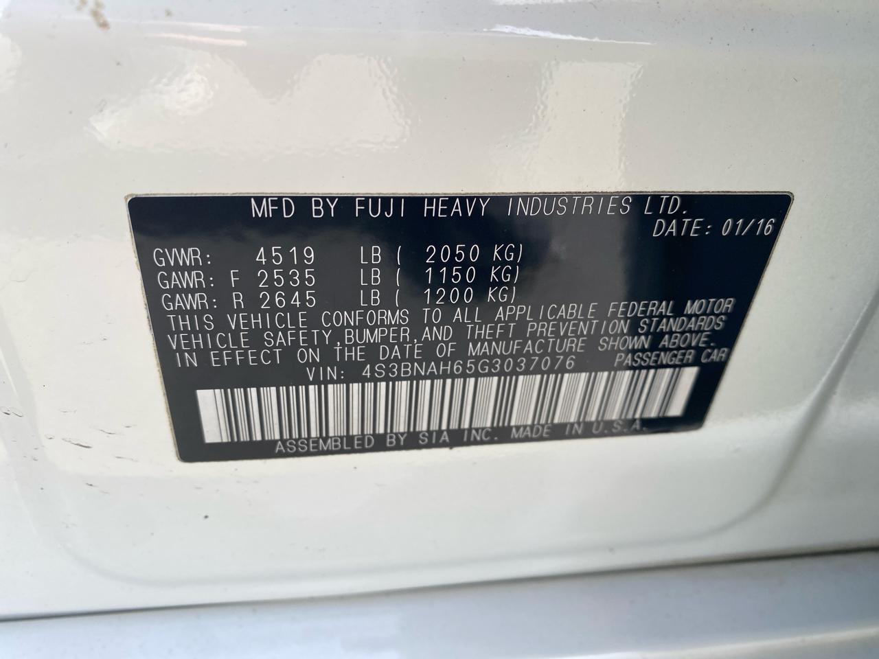 Subaru Legacy 2.5i Premium 2016