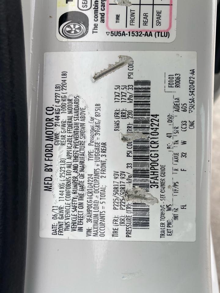 Ford Fusion SEL AWD 2012