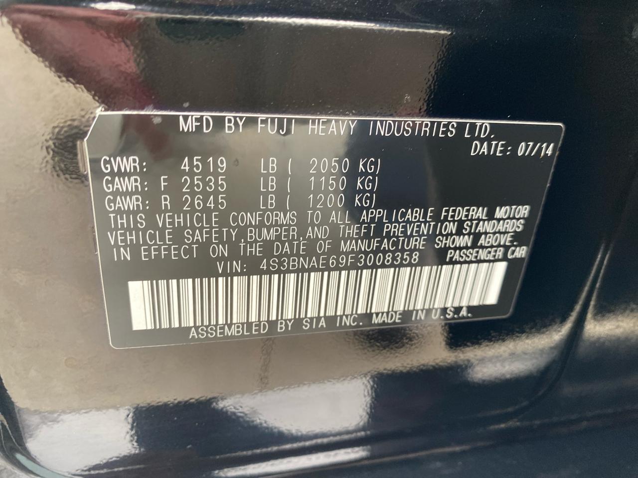 Subaru Legacy 2.5i Premium 2015