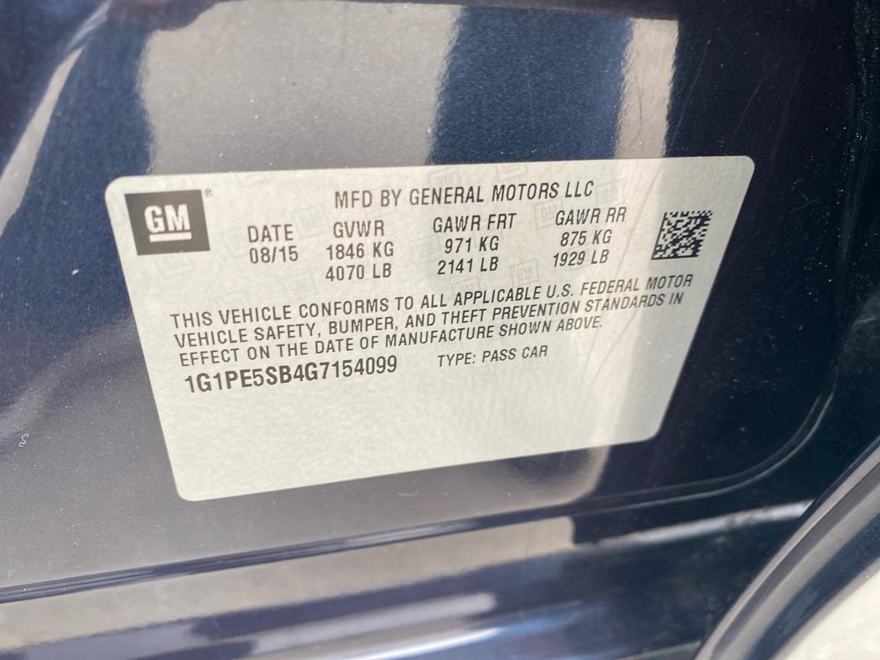 Chevrolet Cruze Limited 1LT Auto 2016