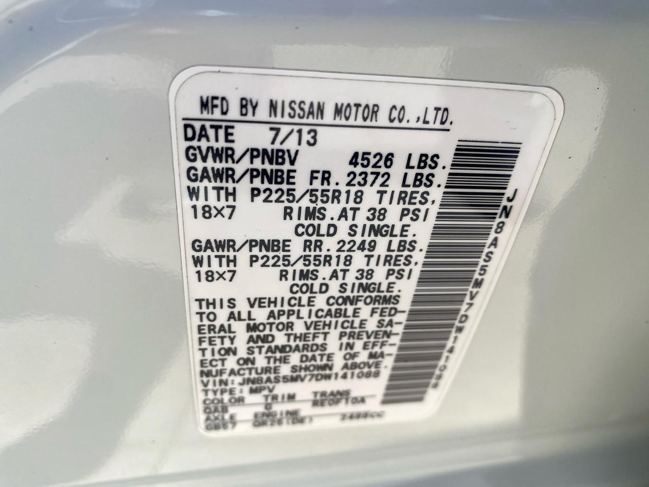 Nissan Rogue S AWD 2013