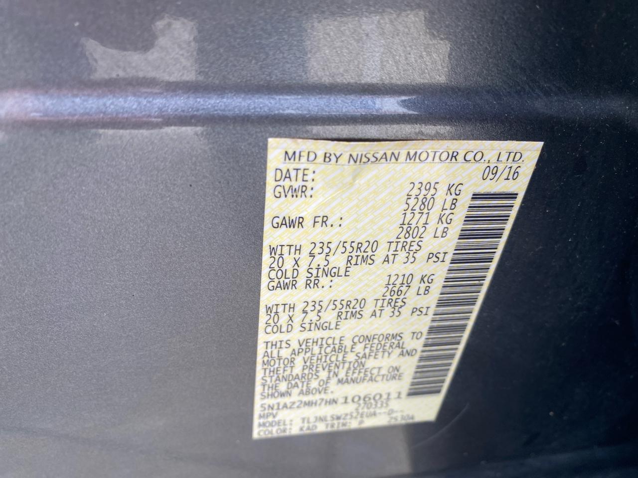 Nissan Murano Platinum AWD 2017