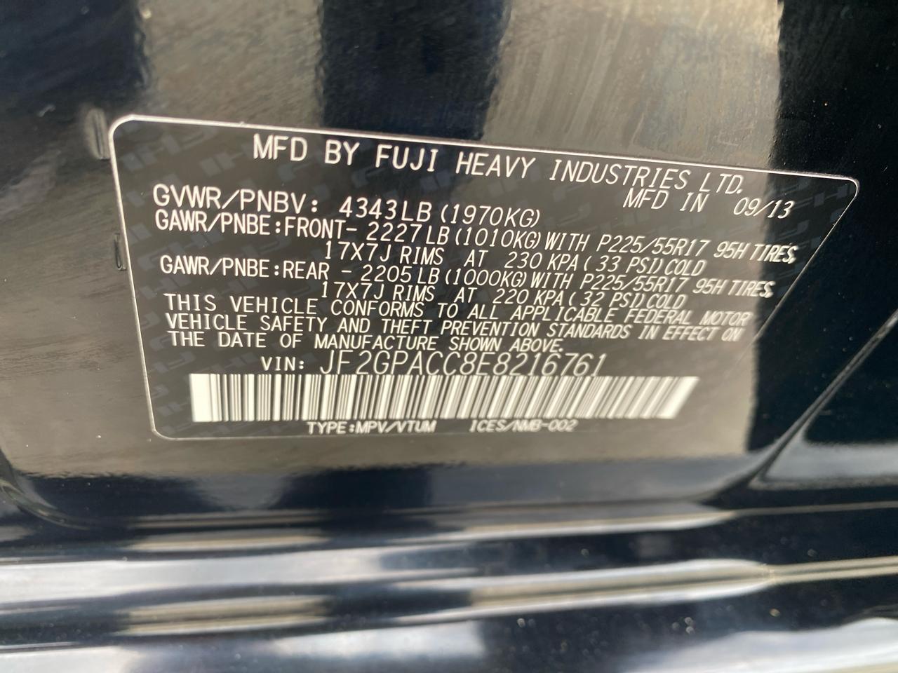 Subaru XV Crosstrek 2.0 Limited 2014