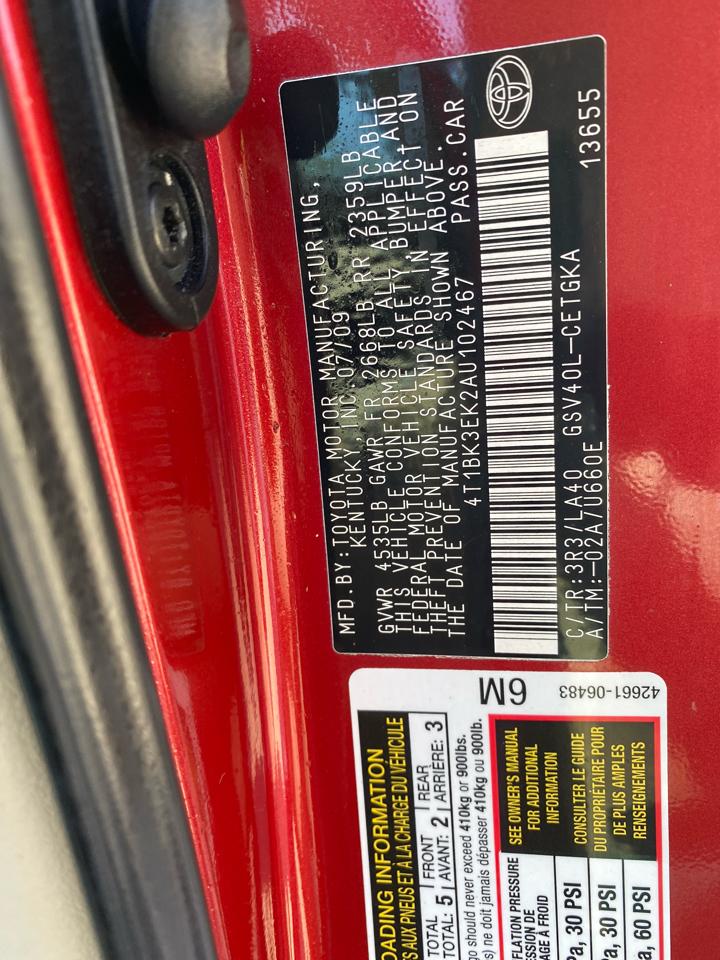 Toyota Camry LE V6 6-Spd AT 2010