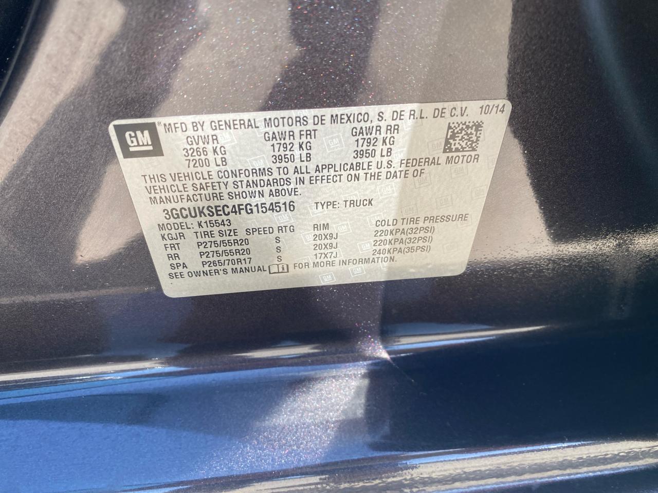 Chevrolet Silverado 1500 4WD Crew Cab 143.5" LTZ 2015
