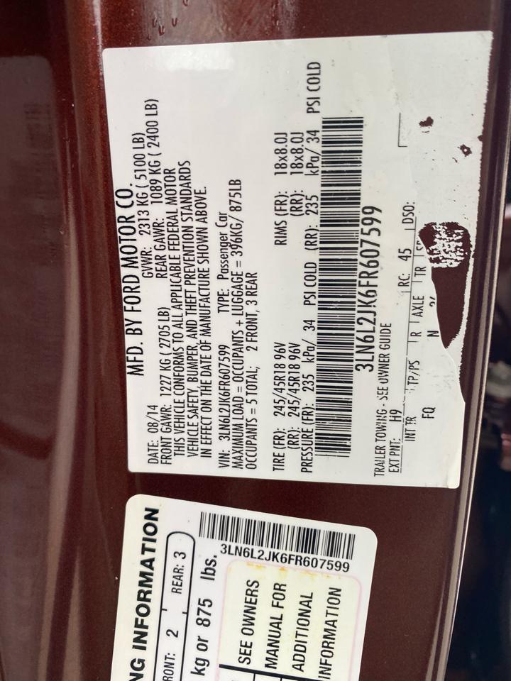 Lincoln MKZ AWD 2015