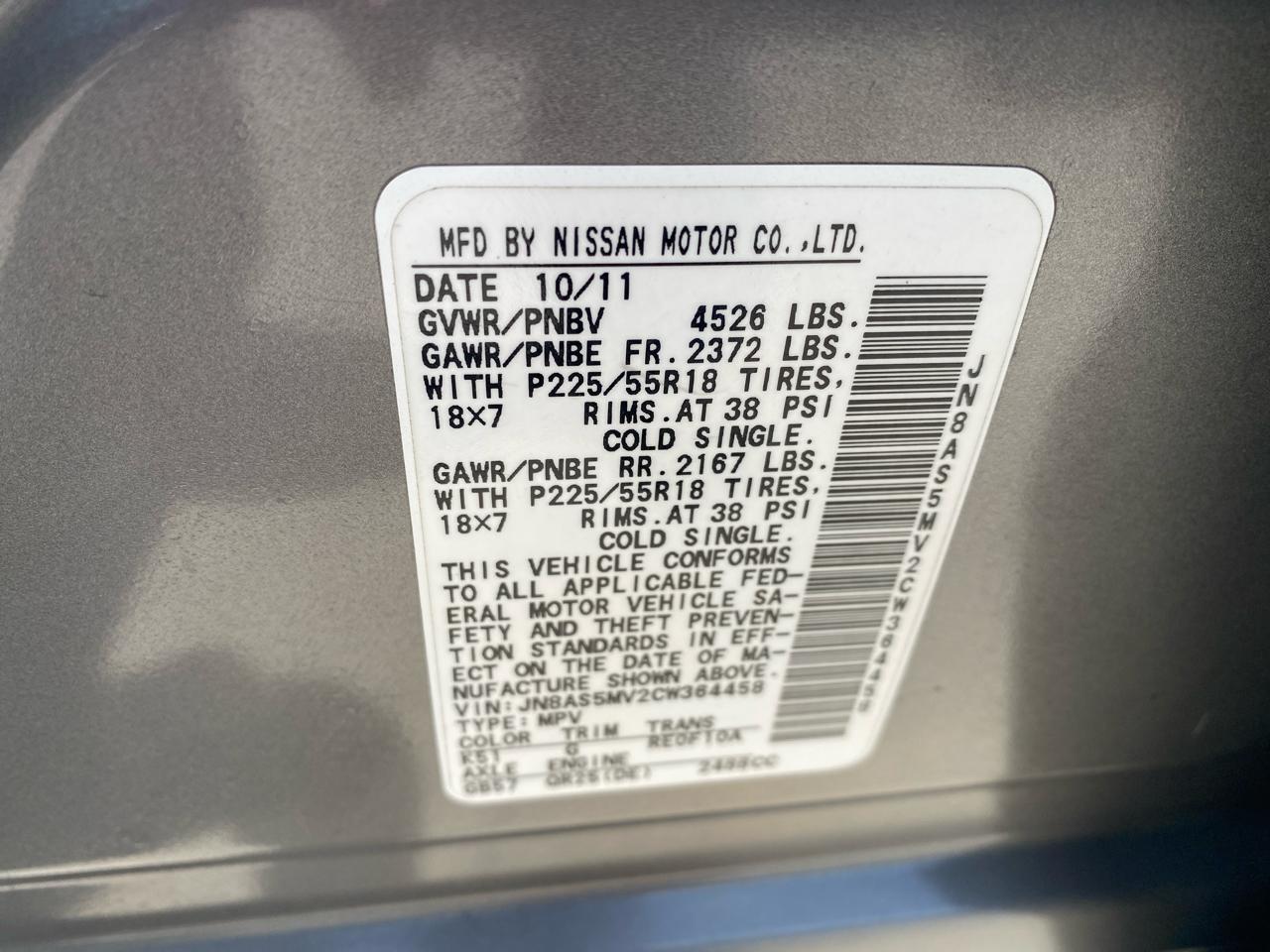 Nissan Rogue S AWD 2012