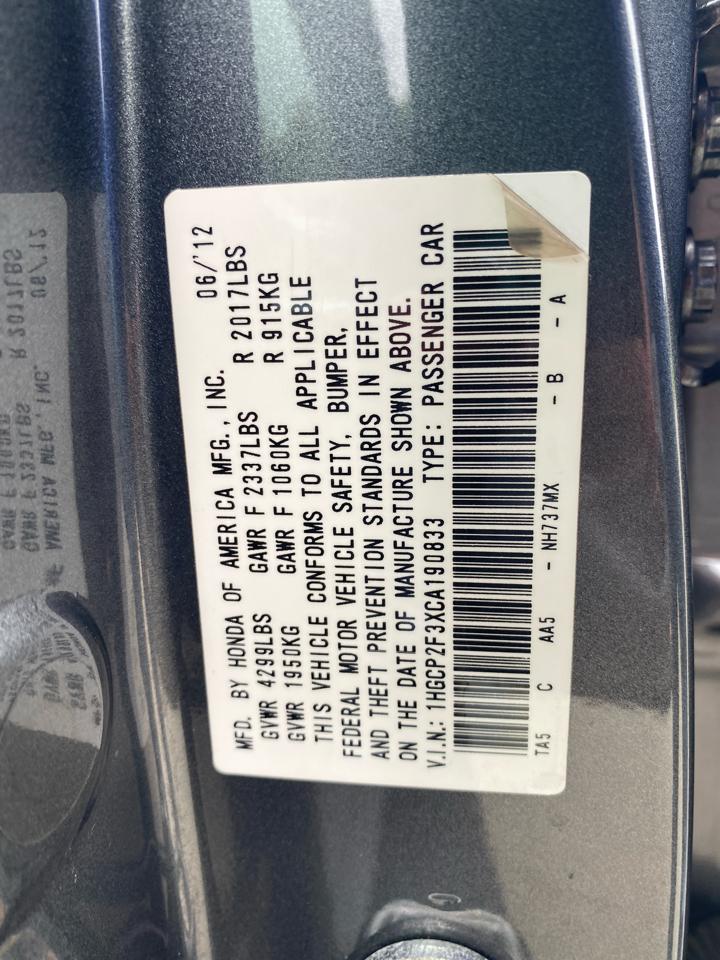Honda Accord LX sedan AT 2012