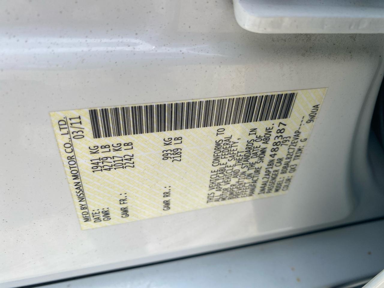 Nissan Altima 2.5 S 2011