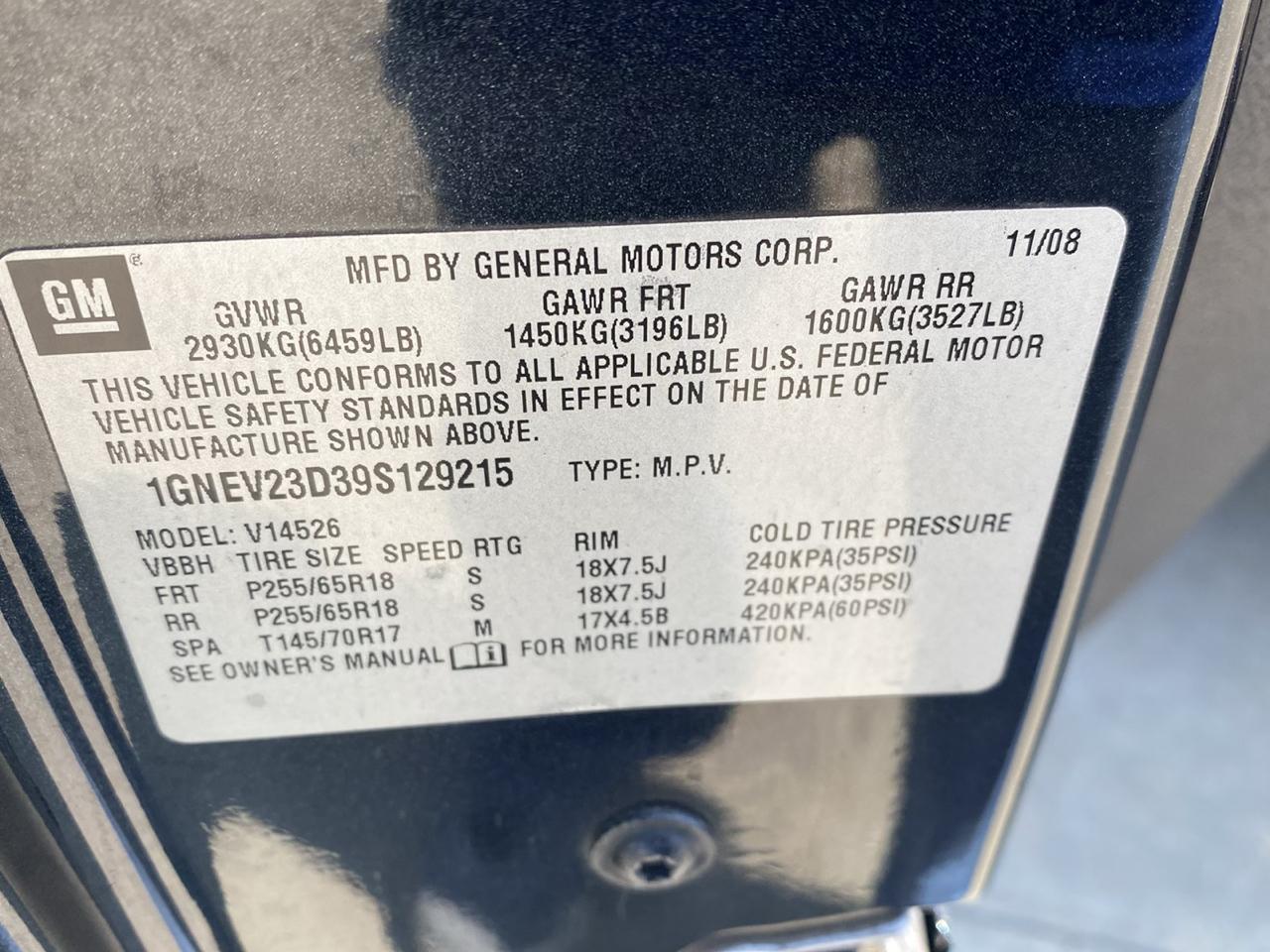 Chevrolet Traverse LT1 AWD 2009