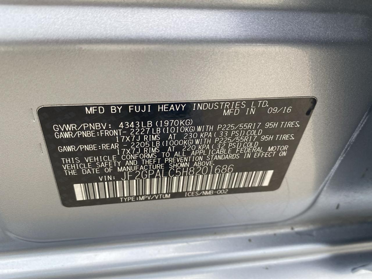 Subaru Crosstrek 2.0i Limited PZEV CVT 2017