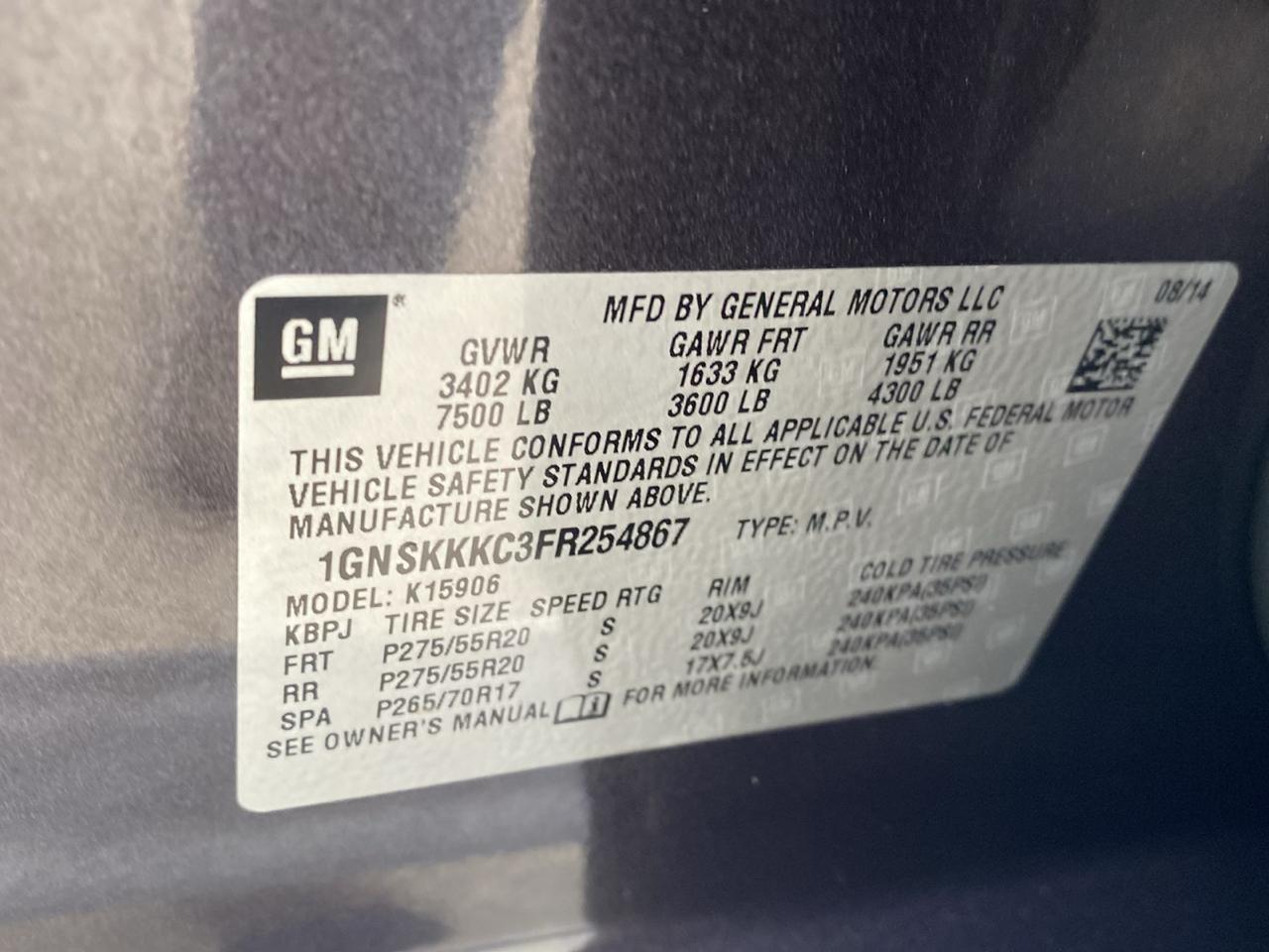 Chevrolet Suburban LTZ 1500 4WD 2015