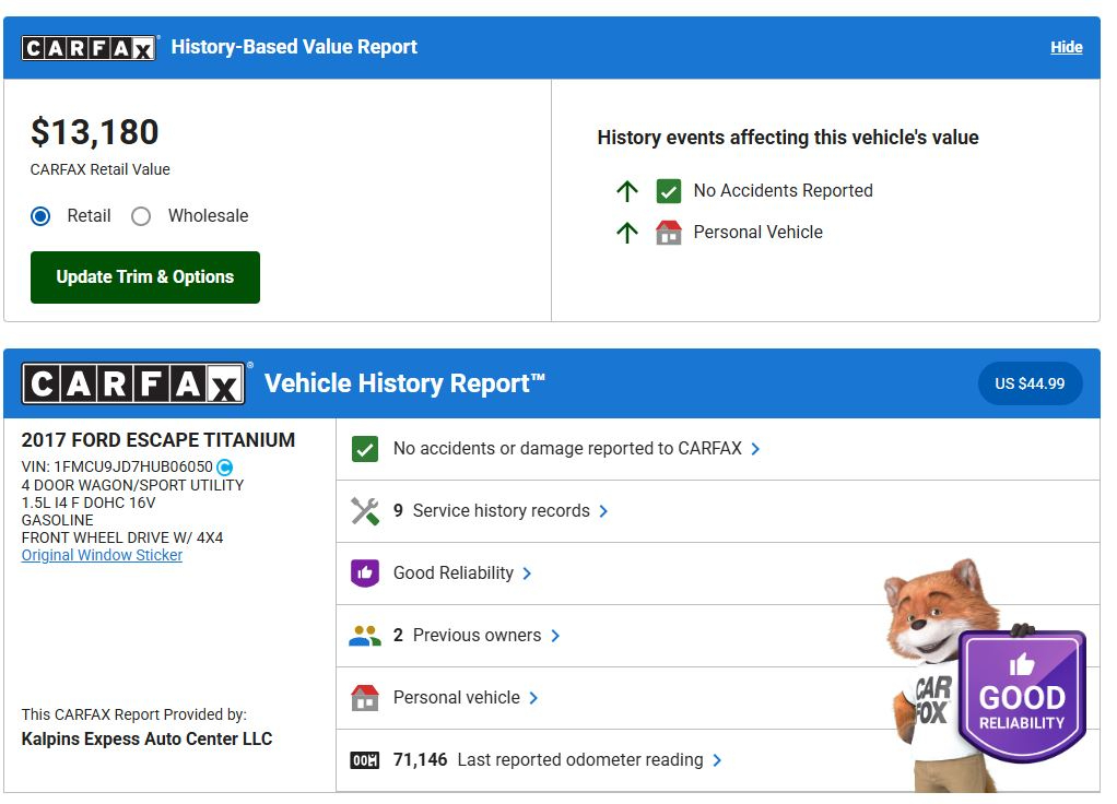 Ford Escape Titanium 4WD 2017