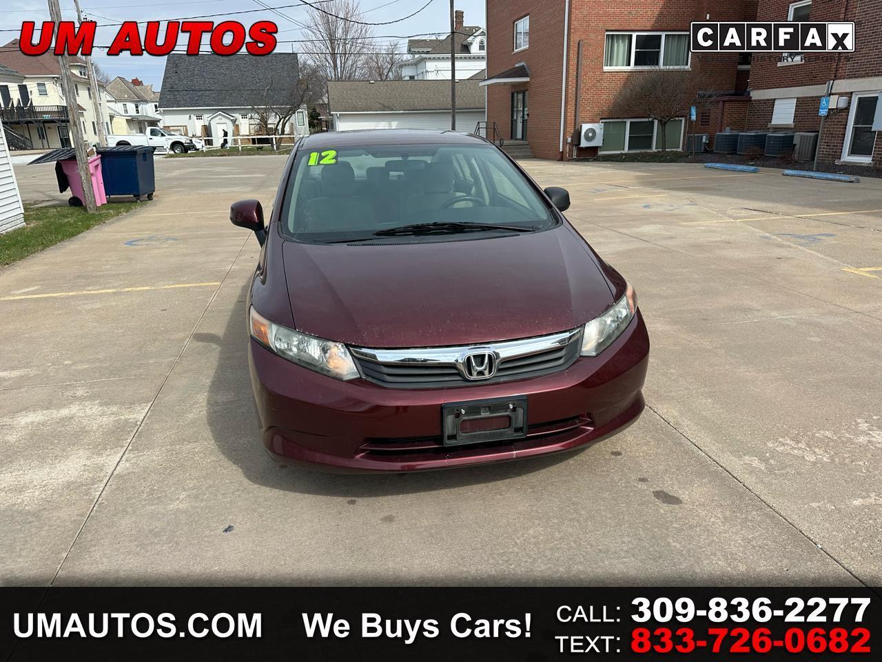 Honda Civic LX Sedan 5-Speed AT 2012