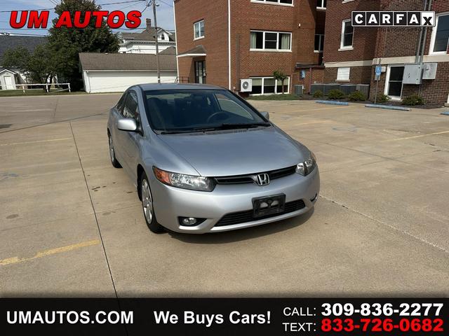 Silver 2007 Honda Civic Coupe Coupe Front-Wheel Drive Automatic